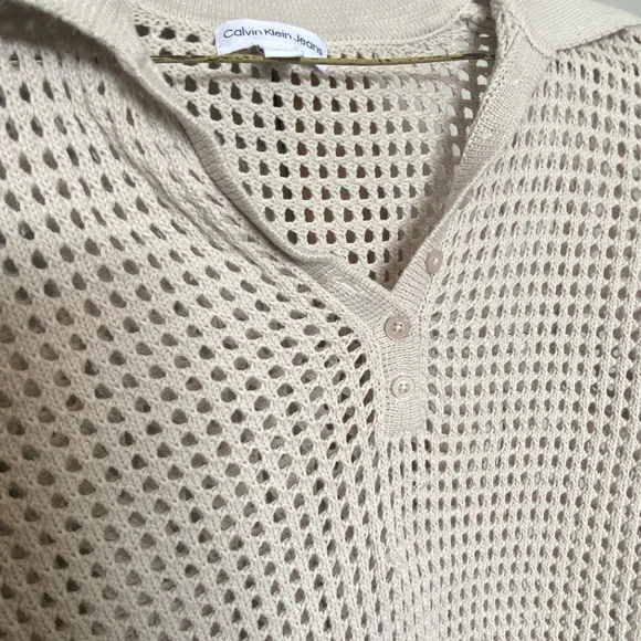 Calvin Klein Jeans Cream Knit Swim Coverup - Picture 5 of 5